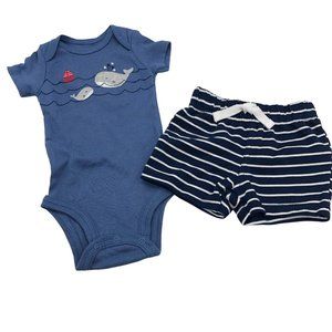 Just One You by Carter's Baby Boy Outfit Set. Romper & Shorts 3 months NWT
